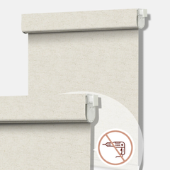 No Drill Motorized Roller Shades 100% Blackout Linen