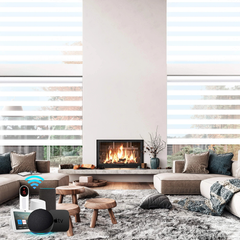 Motorized Zebra Roller Blinds 100% Blackout