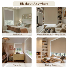Motorized Roller Shades 100% Blackout Linen