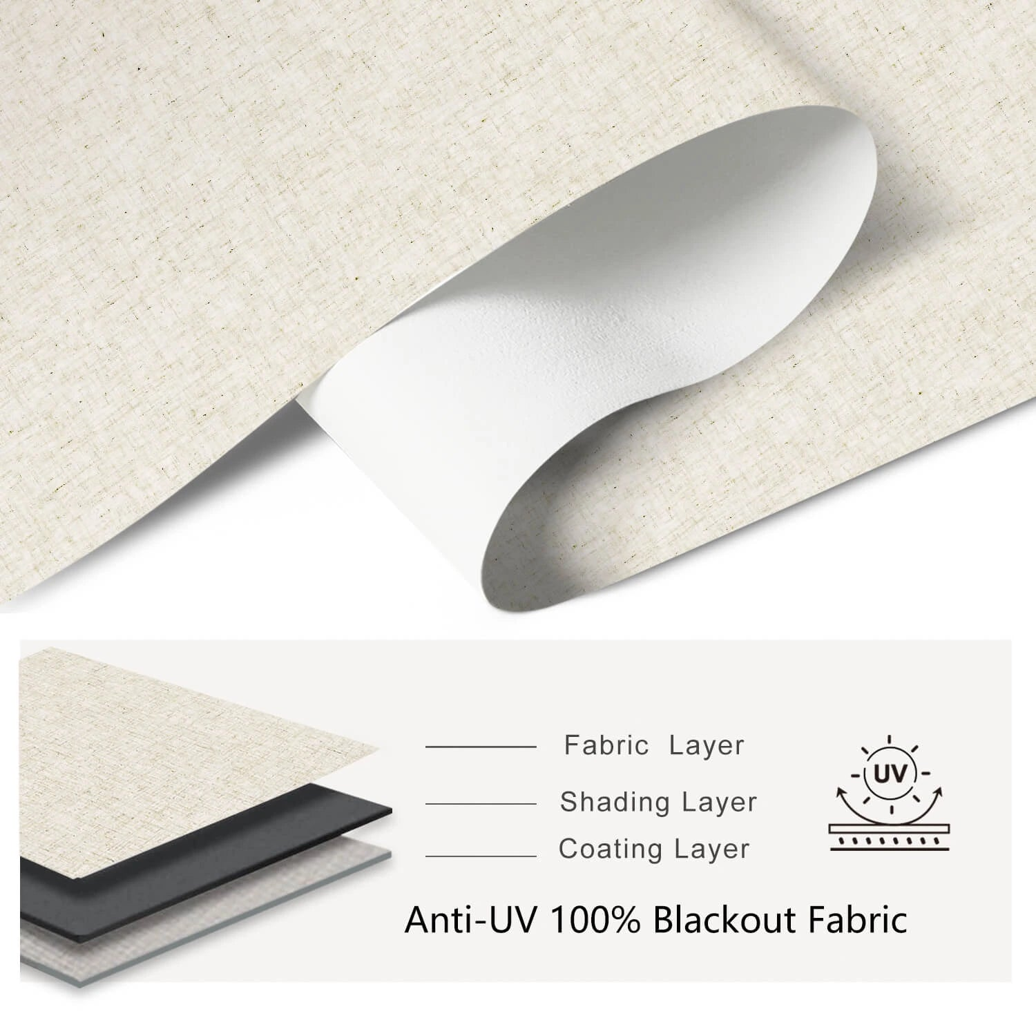 No Drill Motorized Roller Shades 100% Blackout Linen